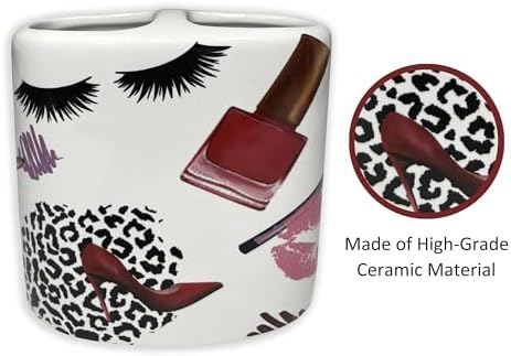 Cute Ceramic Toothbrush Holder for Kids and Bathroom Organization
