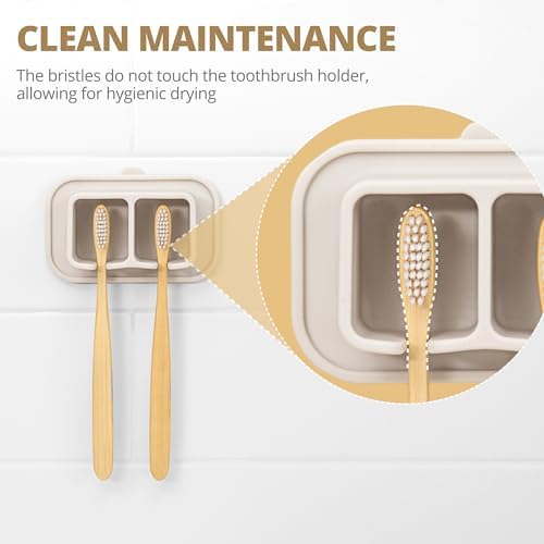 Efficient compact silicone suction holder 2-slot wall-mounded for small spaces
