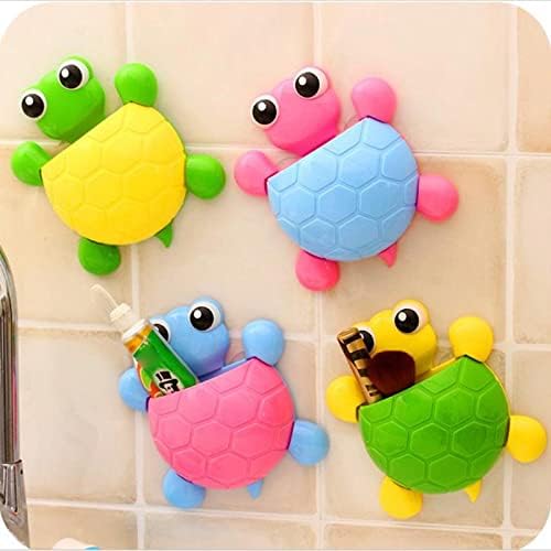 Cute Turtle Toothbrush Holder - Wall-Mounted Suction Cup Design for Elegance