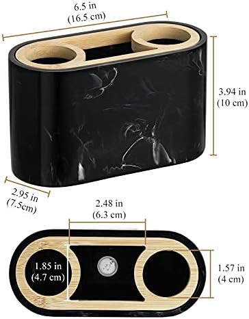 Shinowa Toothbrush Holder with Drainage Marble and Bamboo Design