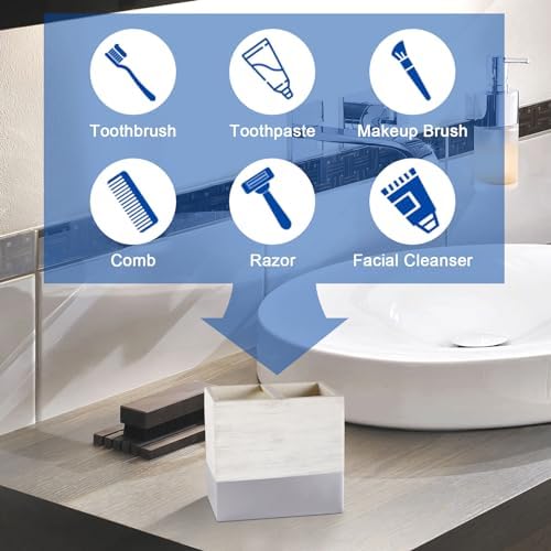 Toothbrush Holder with Anti-Slip Base for Bathroom Countertop Organizer