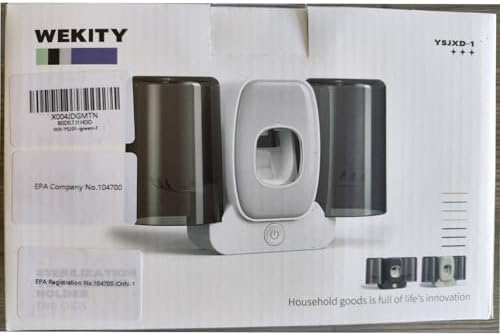 Wekity 4 Slot Electric Toothbrush Holder with Dispenser Green