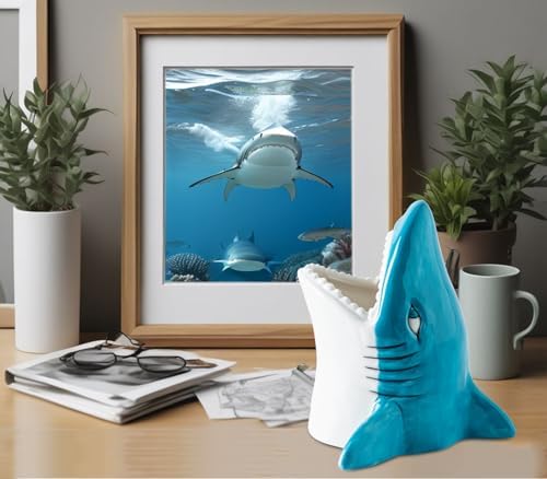 Cute Kid Toothbrush Holder for Kids - Big Mouth Shark Tooth Brush Organizer