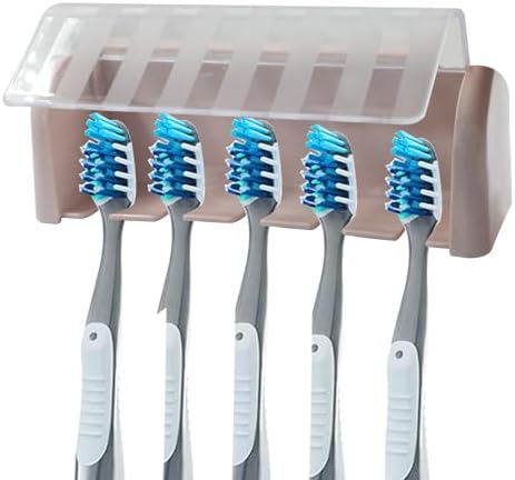 Zorfeter 5 Slots Pink Wall-Mounted Toothbrush Holder