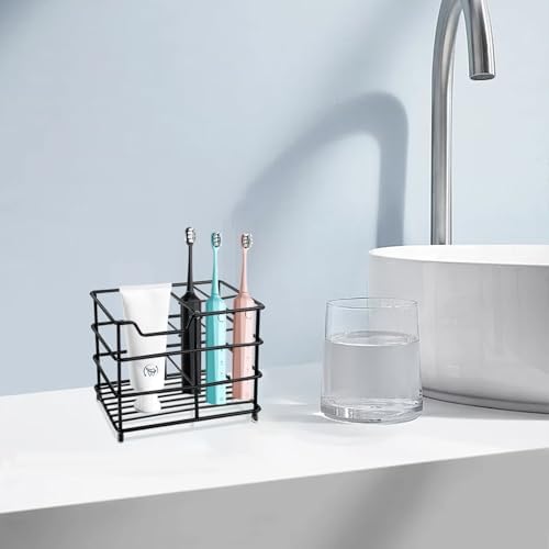 Modern Black Stainless Steel Toothbrush Holder