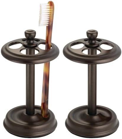 iDesign York Black Toothbrush Holders Set of 2