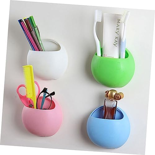 White Suction Cup Toothbrush Holder for Bathroom