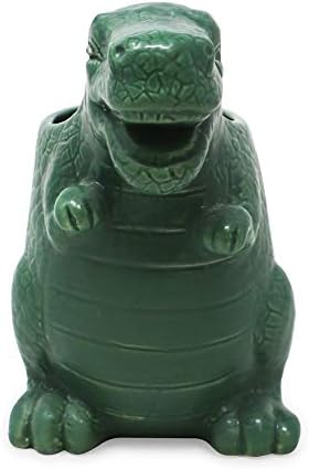 Isaac Jacobs Green Ceramic Dinosaur Cup and Brush Holder 1