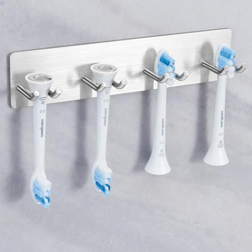 Sturdy Stainless Steel Toothbrush Holder with 3M Adhesive for bathrooms