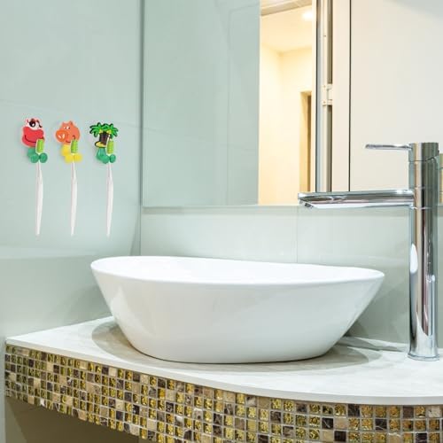 10PCS Cute Animal Toothbrush Holder with Suction Cup Multi-Functional Bathroom Home Organizer