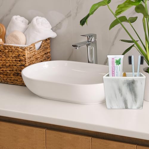 Santorini Resin Toothbrush Holder - Space-Saving Bathroom Organizer