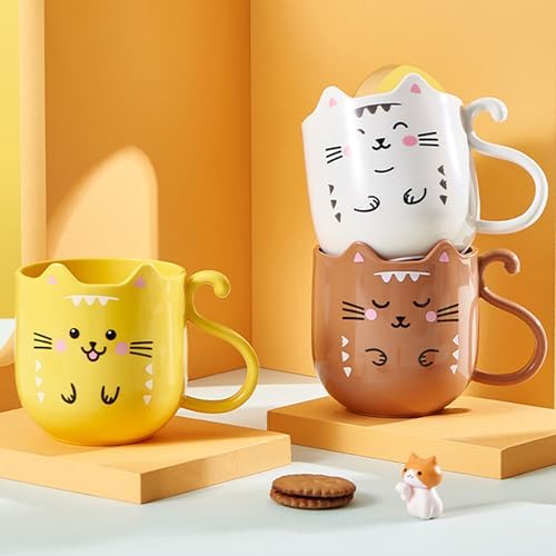 Creative Kitten Mouthwash Cup and Toothbrush Holder for Bathroom