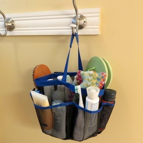 Dharmnirdosh Mesh Shower Caddy Tote Bag with 8 Pockets Quick Dry Bath Organizer