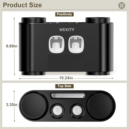 Wekity Wall Mounted Toothbrush Holder with Squeezers and Cups