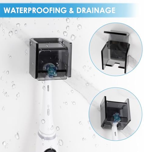2 Pack Wall Mounted Toothbrush Holder with Cover