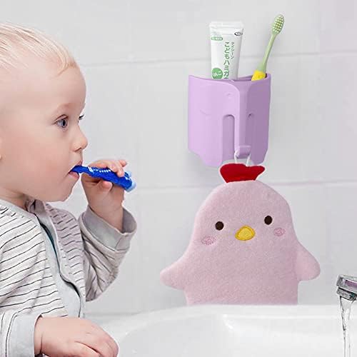Kids Toothbrush Holder Cute Elephant Design Light Purple