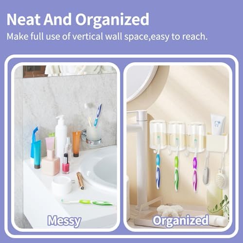 Koulate 3-Slot Wall Mounted Toothbrush Holder