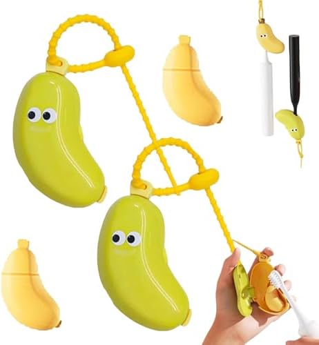 Banana-Theme Toothbrush Cover with Dispenser