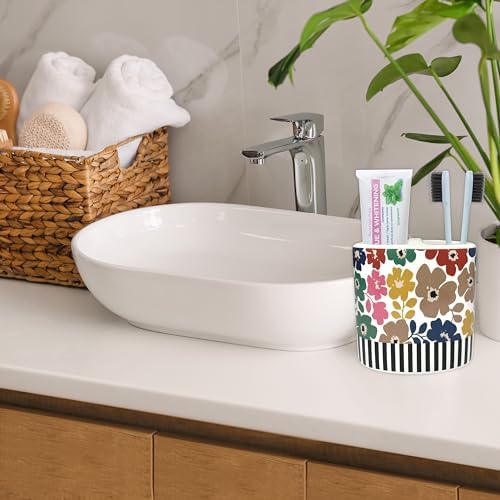 Zahari Home Floral Ceramic Toothbrush Holder