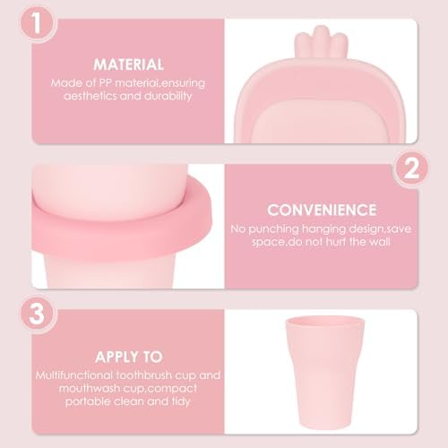 Durable Pink Toothbrush Holder WallsMounted