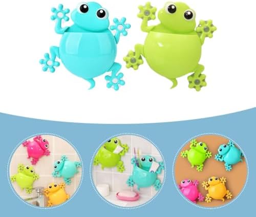 Zerodeko 2pc Cute Frog Tooth Brush Holder Storage for Kids