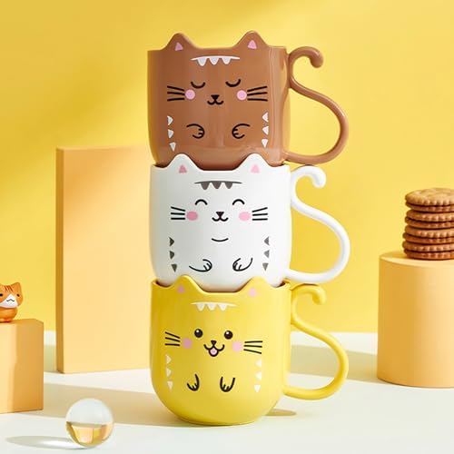 Creative Kitten Mouthwash Cup and Toothbrush Holder for Bathroom