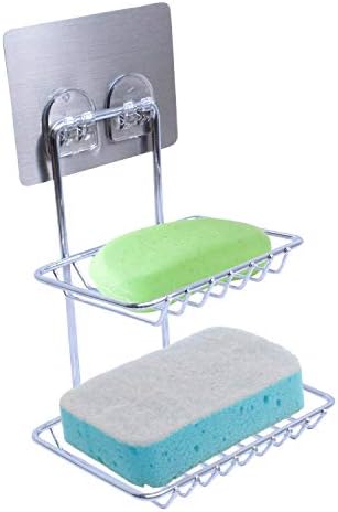 Royal Brands Removable Double Layer Chrome Bathroom Soap Caddy