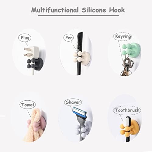 6 Pcs Silicone Waterproof Toothbrush Holders with Hooks