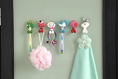 Bolica Cute Cartoon Animal Toothbrush Holder Suction Cup 6 Piece Set