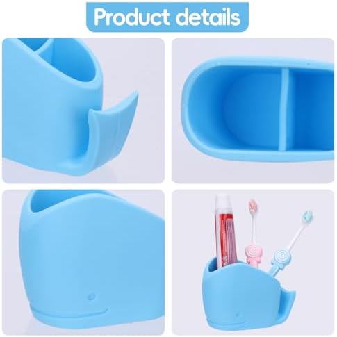 2Pcs Cute Kids Whale Toothbrush Holder