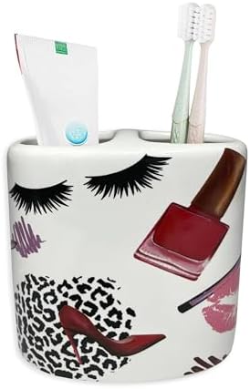Cute Ceramic Toothbrush Holder for Kids and Bathroom Organization