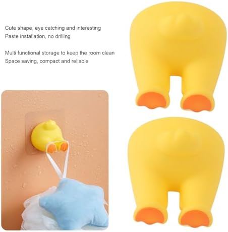 Kids Duck Tail Toothbrush Holder Cartoon Animal Wall Mount Hook