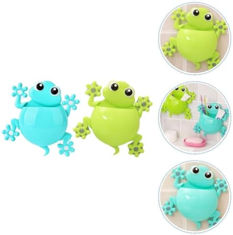 Zerodeko 2pc Cute Frog Tooth Brush Holder Storage for Kids