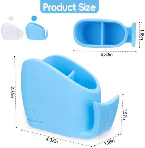 2Pcs Cute Kids Whale Toothbrush Holder
