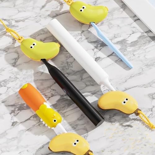 Banana-Theme Toothbrush Cover with Dispenser