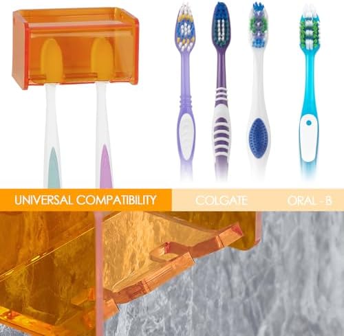 LUEXBOXToothbrush Holder Wall Mounted Storage Organizer Orange
