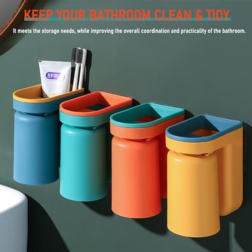 Buyscoole-in- Toothbrush Mouthwash Holder GreenYellow