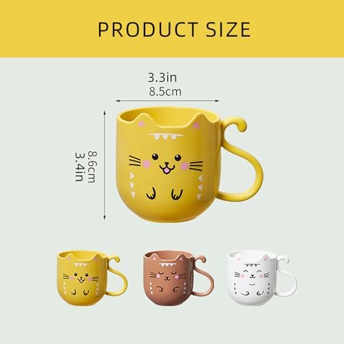Creative Kitten Mouthwash Cup and Toothbrush Holder for Bathroom