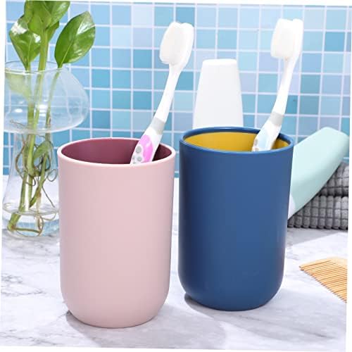 Compact Durable Stylish 4 Pcs Toothbrush Cup for Bathroom RVs White