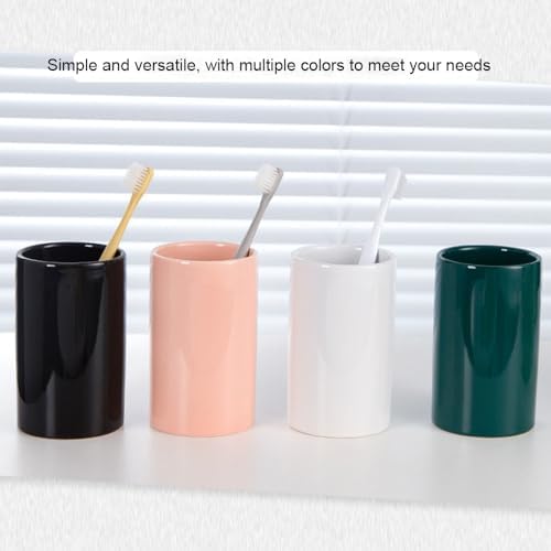 White Ceramic Cup Toothbrush Holder