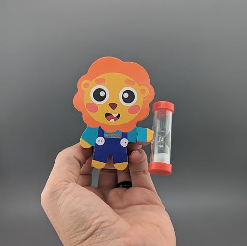 Arielo Lion Toothbrush Holder - 3-MIN Timer Kids Oral Care Tool