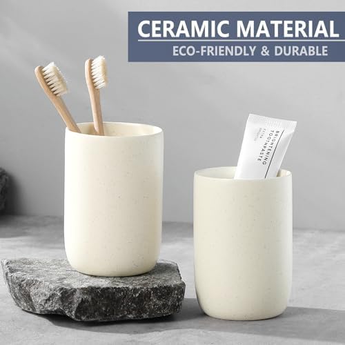 Ceramic Toothbrush Holder - Durable Eco-Friendly Bathroom Organizer