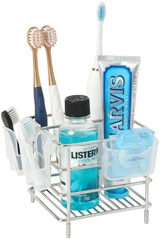 TRSani Toothbrush Holder with 3 Slots and Hooks