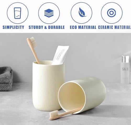 Ceramic Toothbrush Holder - Durable Eco-Friendly Bathroom Organizer