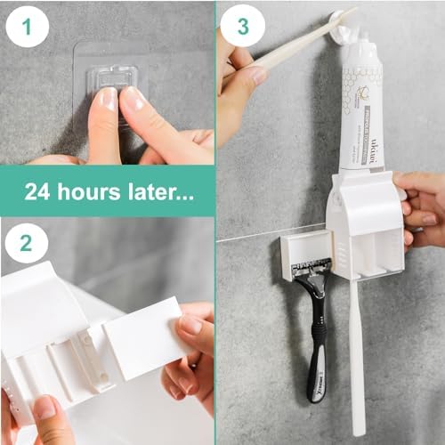 XYKEEY 3-in-1 Toothbrush Holder Set for KidsNeat Time-Saving