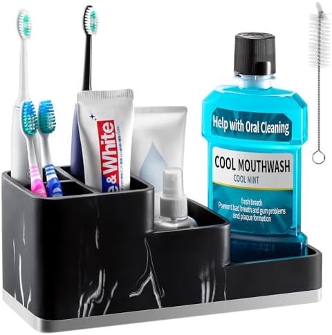 VITVITI Resin Toothbrush Holder 5 Compartment Bathroom Organizer