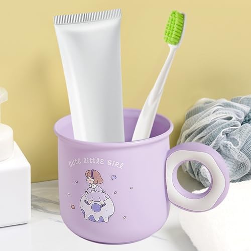 Cute Toothbrush Holder Cup with Donut Handle
