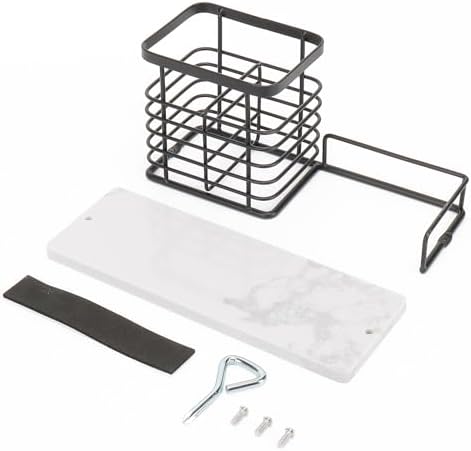 Luxurious Metal Toothbrush Holder with Marble Base