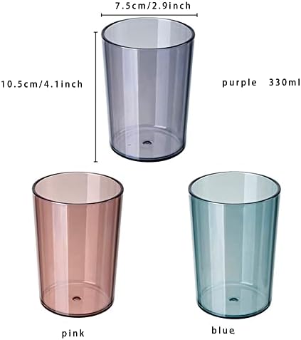 Awhale 3-Piece Toothbrush Mouthwash Holder Set Blue Pink Purple
