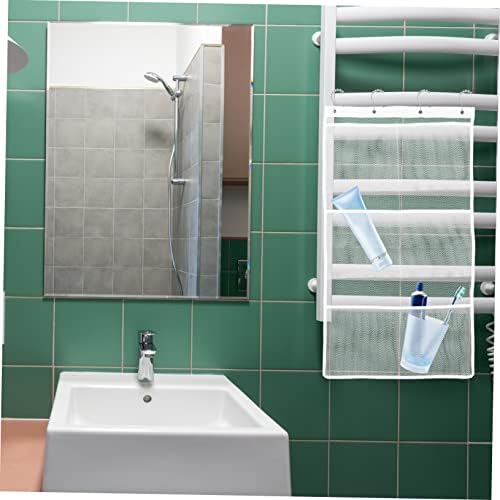 Hohopeti Mesh Shower Organizer with Hanging Bag for Space Saving Bathroom Use